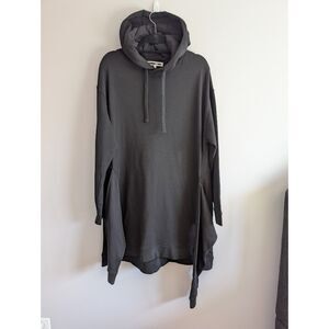 McQ Alexander McQueen Oversized Long Hoodie Sweatshirt Dress Black Size M